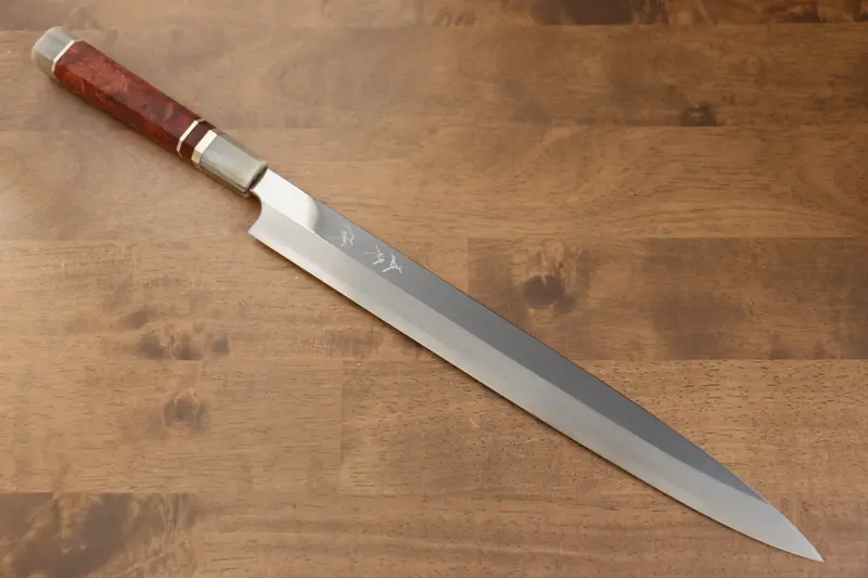 Yu Kurosaki Yanagiba Knife – 330Mm Blue Steel #2 Mirror-Polished Blade, Chinese Quince Handle With Double Water Buffalo Rings 1