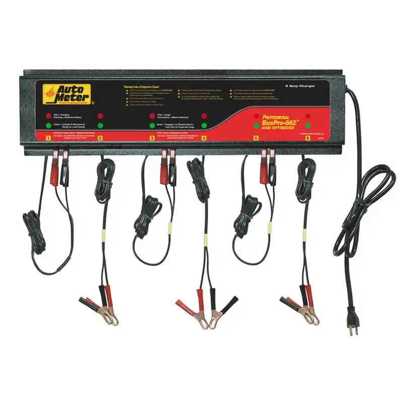 Autometer Buspro-662 Six-Station Smart Battery Charger – 5A Per Port, 230V, Agm/Rohs Compliant 1
