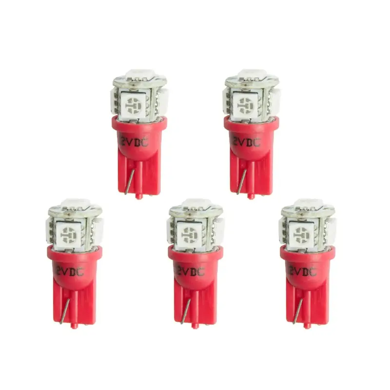 Autometer T3 Wedge Led Bulb Pack – Red, 5-Piece Set (Model 3284-K) 1