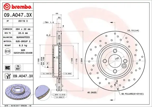 Brembo 09A0473Xc02 Premium Disc Brake Rotor – High-Performance Replacement For Specific Vehicles 1