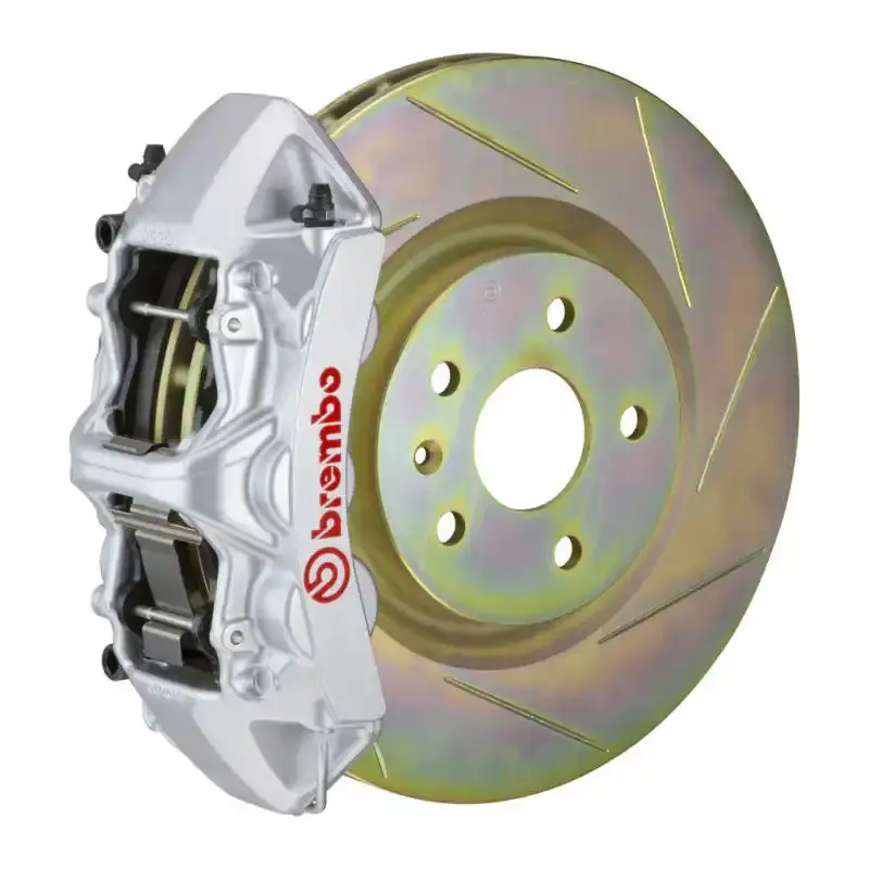 Brembo Front Big Brake Kit For 2005–2014 Ford Mustang Gt (Non-Abs) – 6-Piston Calipers, 355X32Mm Slotted Rotors, Silver Finish 1