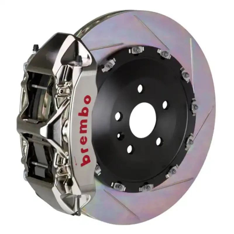 Brembo Gtr Front Big Brake Kit For Mustang Gt – 6-Piston Calipers, 405X34Mm Two-Piece Slotted Rotors (Nickel Finish) 1