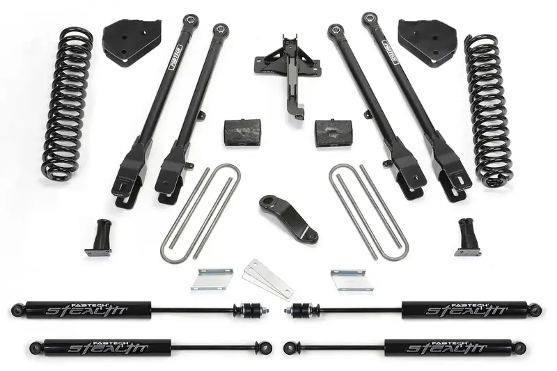 Fabtech K2254M 4-Link Suspension System With Coilovers & Stealth Shocks – Fits 2017–2021 Ford F-250/F-350 4Wd Gas Models 1