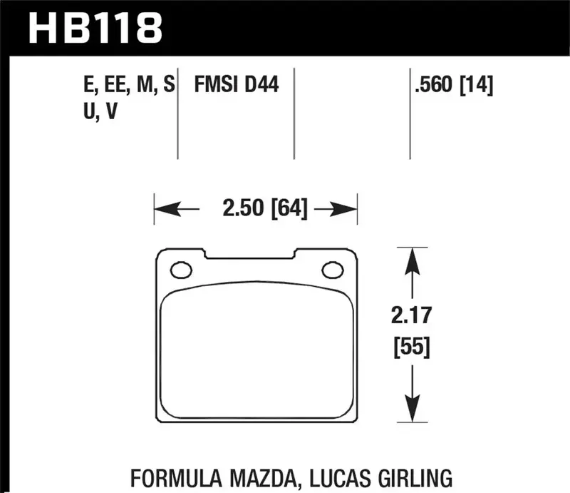 Hawk Black Brake Pads – High-Friction Disc Pads With 0.560-Inch Thickness For Aggressive Stopping 1