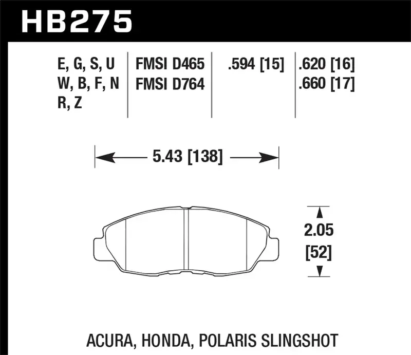 Hawk Performance Hb275E.594 Blue Ceramic Brake Pads – 0.594-Inch Thickness For High-Temp Stability 1