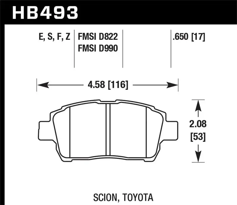 Hawk Performance Hb493F.650 Hps Ceramic Brake Pads – 0.650" Thickness 1