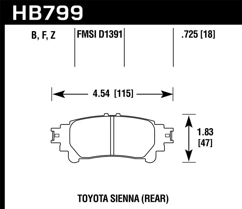 Hawk Performance Hps Brake Pads – Hb799F.597 Front Disc Pads With 0.597-Inch Thickness 1