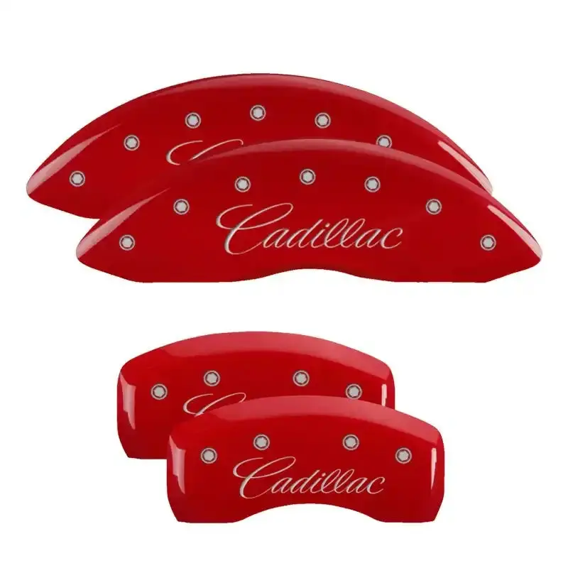 Mgp 4-Piece Caliper Cover Set – Engraved Front & Rear, Red Finish With Silver Chrome Accent 1