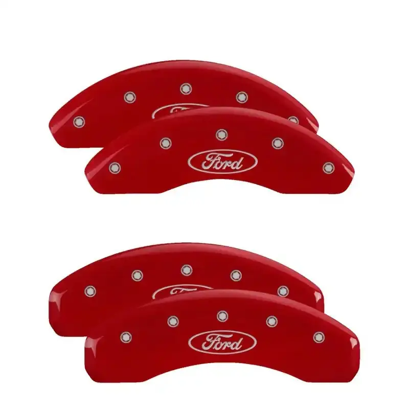 Mgp 4-Piece Caliper Cover Set – Engraved Red Finish With Silver Chrome Accents 1