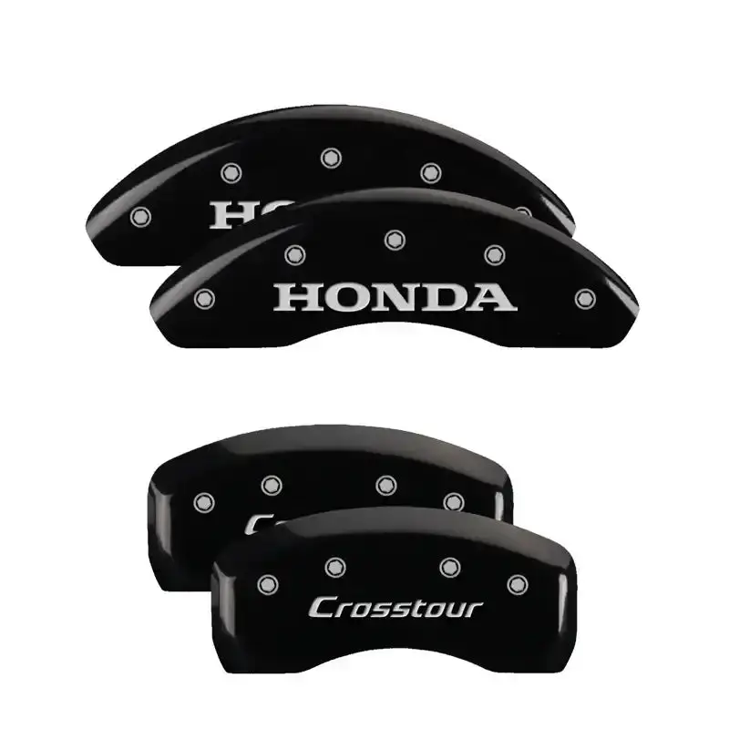 Mgp Engraved 4-Piston Caliper Covers – Front And Rear, Black With Silver Accents 1